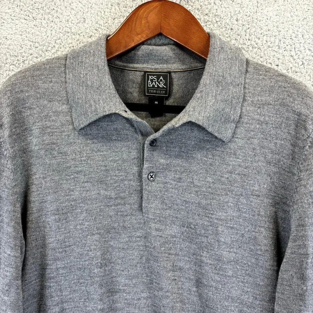Mens Merino Wool Sweater XXL Gray Kurt Cobain Grandpacore Academia Preppy